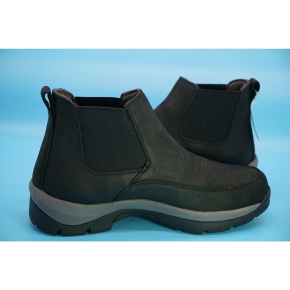 Duluth Trading Wild Boar Suede Anti Slip Ankle Boots Black Pull On 13E Wide main image 9
